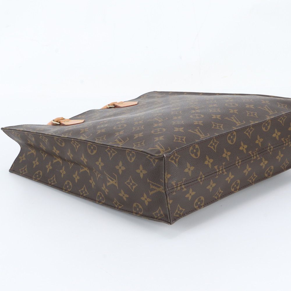Louis Vuitton Monogram Sac Plat Leather Tote Bag Shoulder Business — view 5