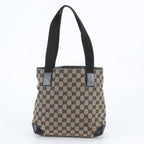 Gucci GG Canvas Leather Tote Bag Shoulder — view 3