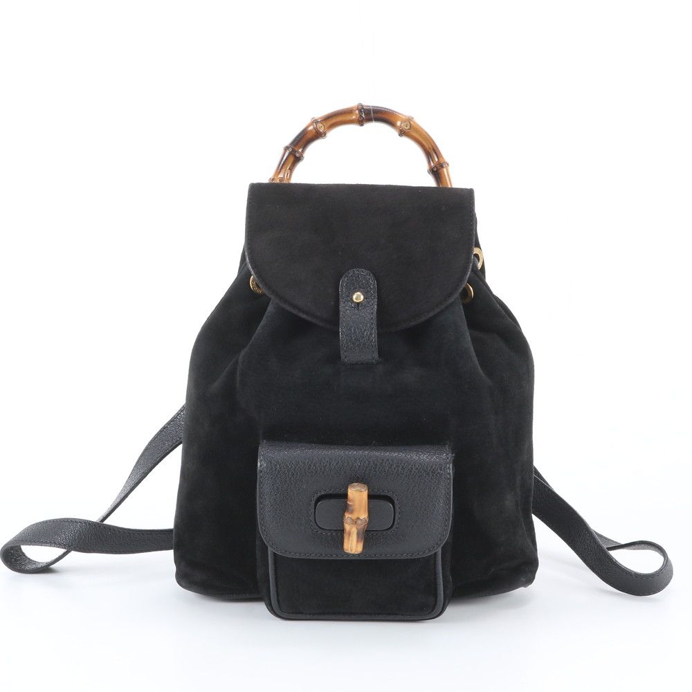 Gucci Bamboo Leather Backpack Black