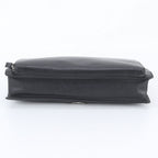 Prada Saffiano Triangle Logo Leather Business Document Tote Bag Black — view 6