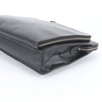 Prada Saffiano Triangle Logo Leather Business Document Tote Bag Black — view 4