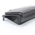 Prada Saffiano Triangle Logo Leather Business Document Tote Bag Black — view 5