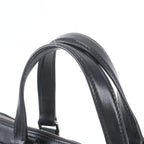 Prada Saffiano Triangle Logo Leather Business Document Tote Bag Black — view 2