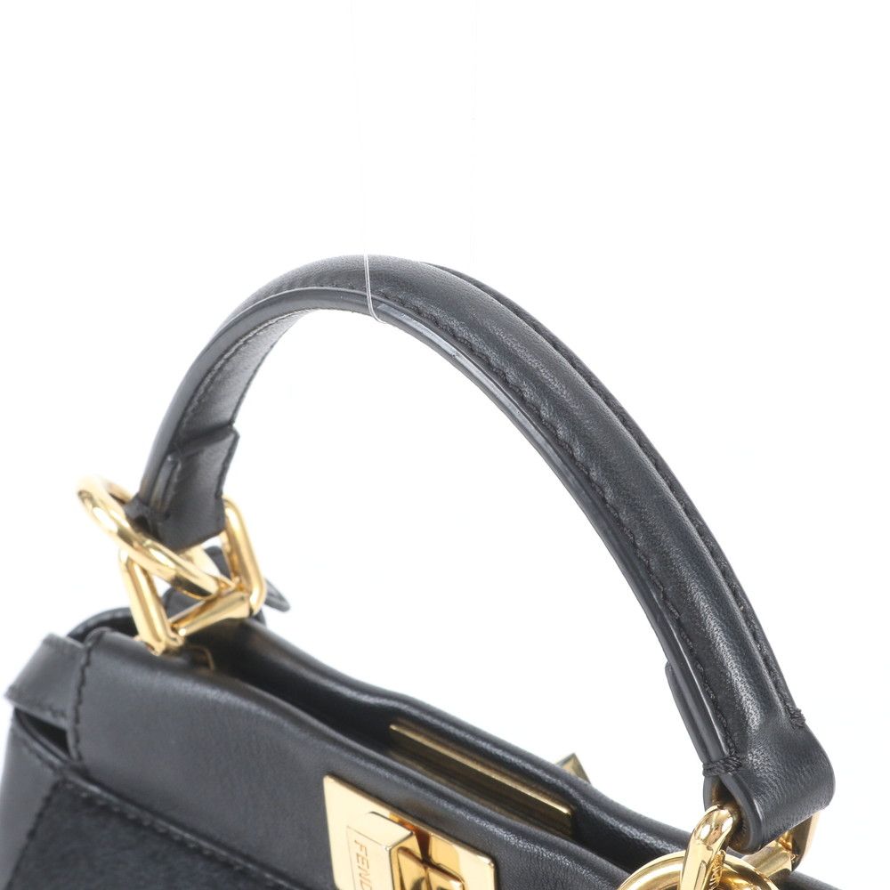 Fendi Calf Hair Mini Peekaboo Stone Leather 2-Way Shoulder Bag Crossbody — view 2