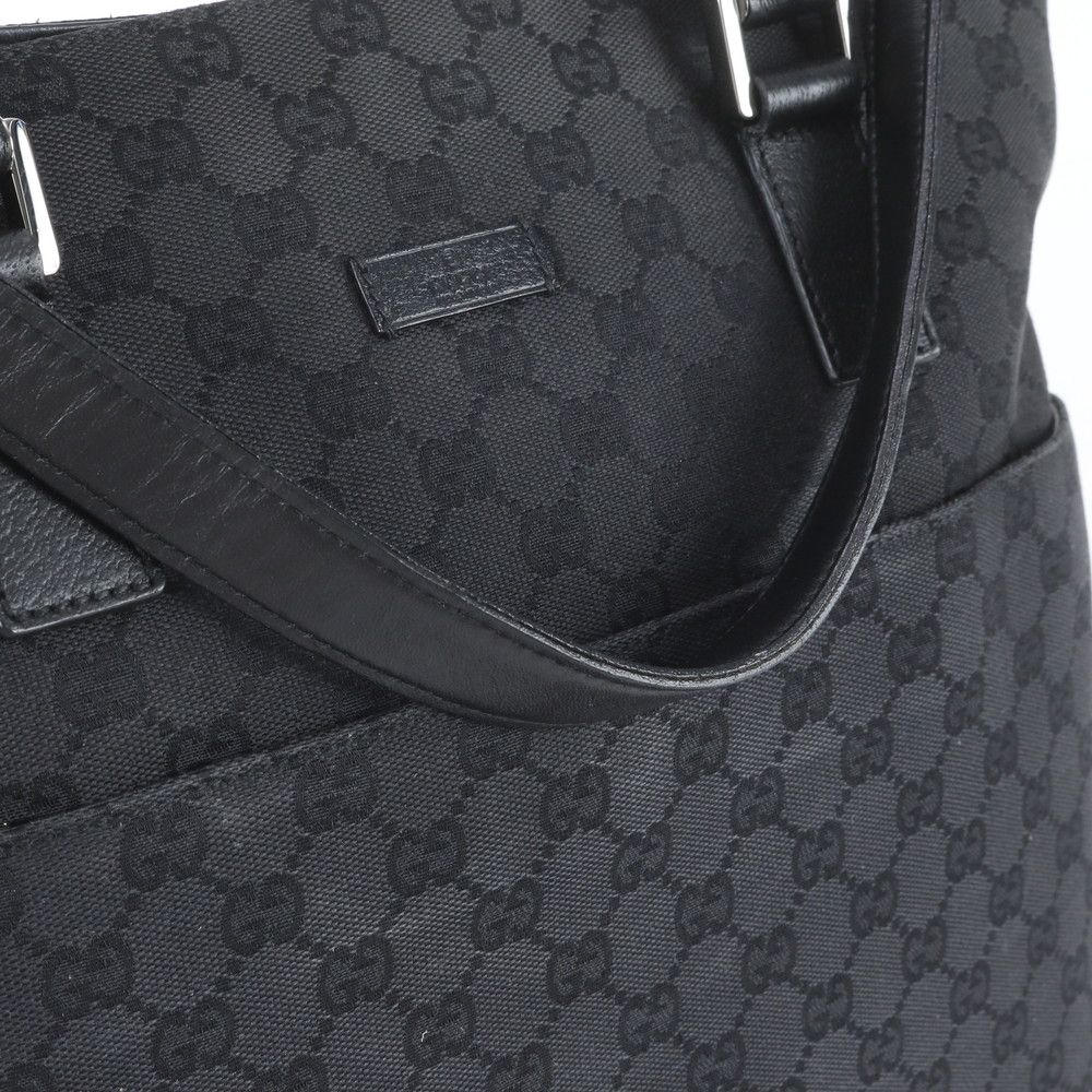 Gucci GG Canvas Leather 2-Way Tote Bag Shoulder Business Black — view 3