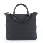 Gucci GG Canvas Leather 2-Way Tote Bag Shoulder Business Black