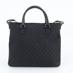 Gucci GG Canvas Leather 2-Way Tote Bag Shoulder Business Black — view 4