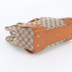 Gucci GG Canvas Studs Leather Handbag Tote Brown — view 5