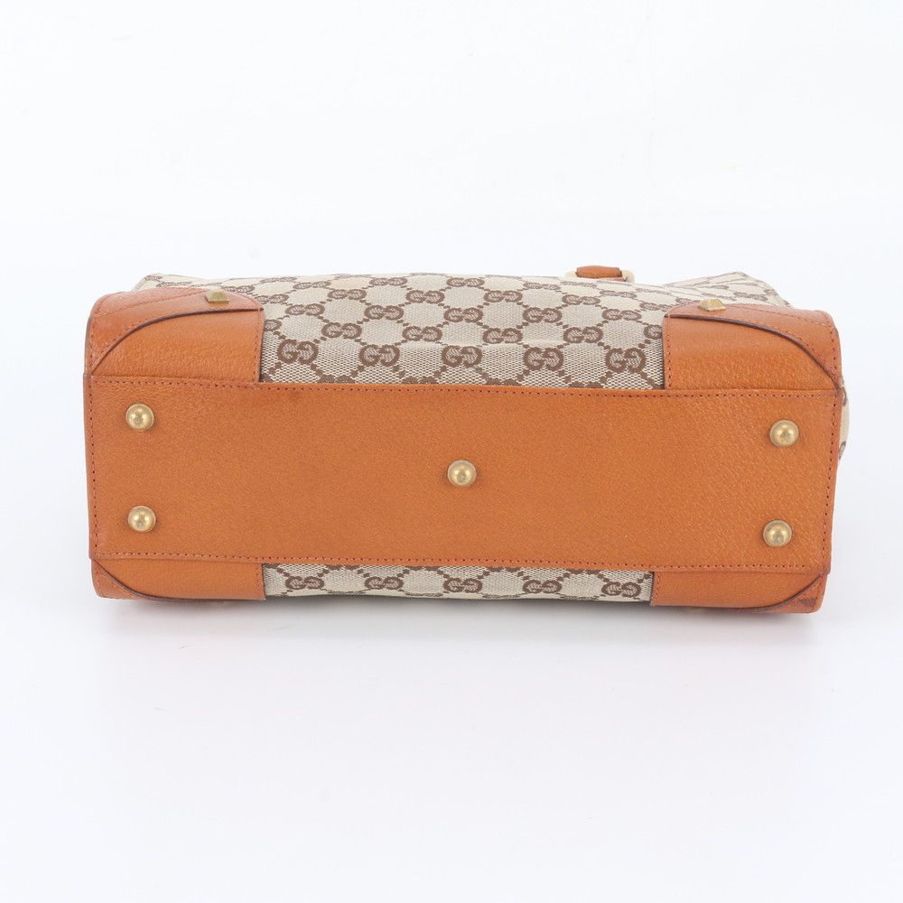 Gucci GG Canvas Studs Leather Handbag Tote Brown — view 6