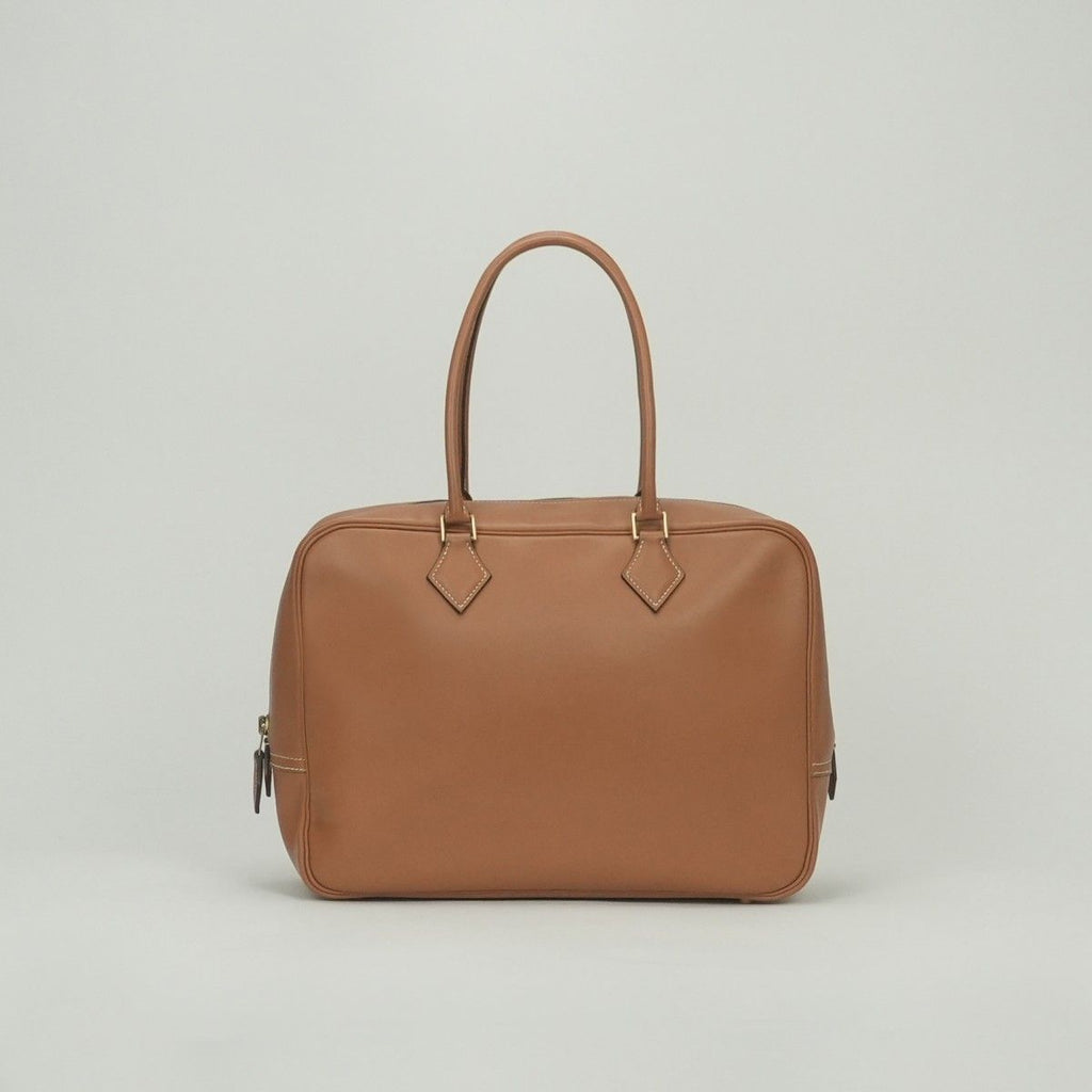 Hermes Plume 32 Tote Gulliver Natural Brown Gold Handbag