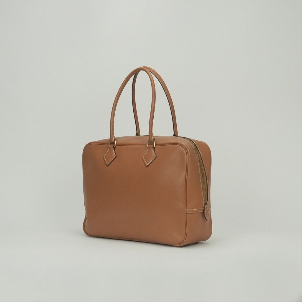 Hermes Plume 32 Tote Gulliver Natural Brown Gold Handbag — view 2