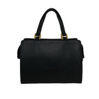 Saint Laurent Vintage YSL Logo Embossed Leather Handbag Mini Tote Black — view 3