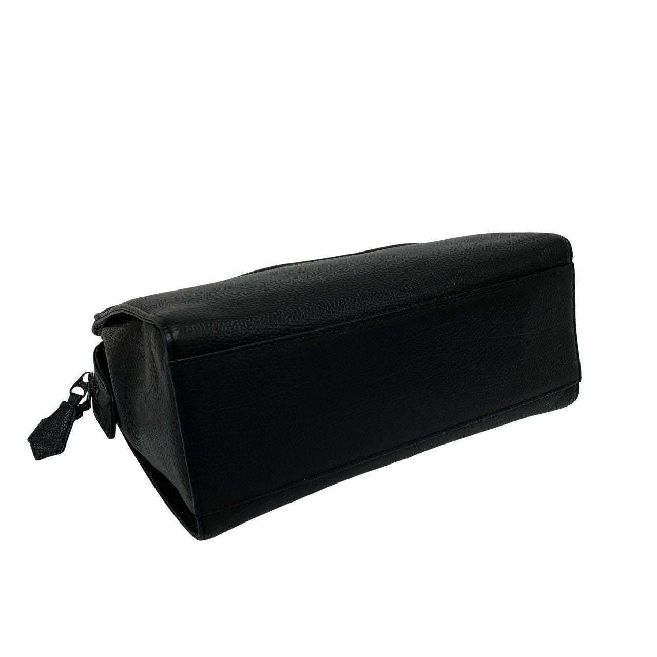 Saint Laurent Vintage YSL Logo Embossed Leather Handbag Mini Tote Black — view 7