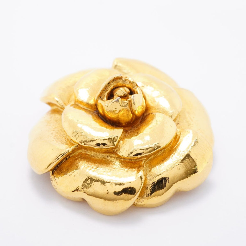 Chanel Brooch Vintage Camellia Gold Plated — view 2