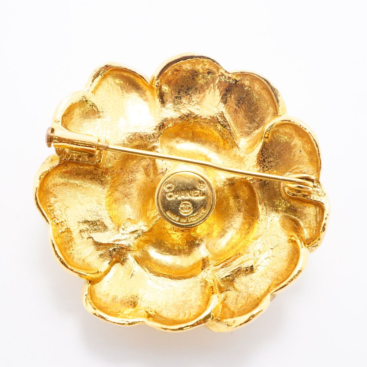 Chanel Brooch Vintage Camellia Gold Plated — view 5