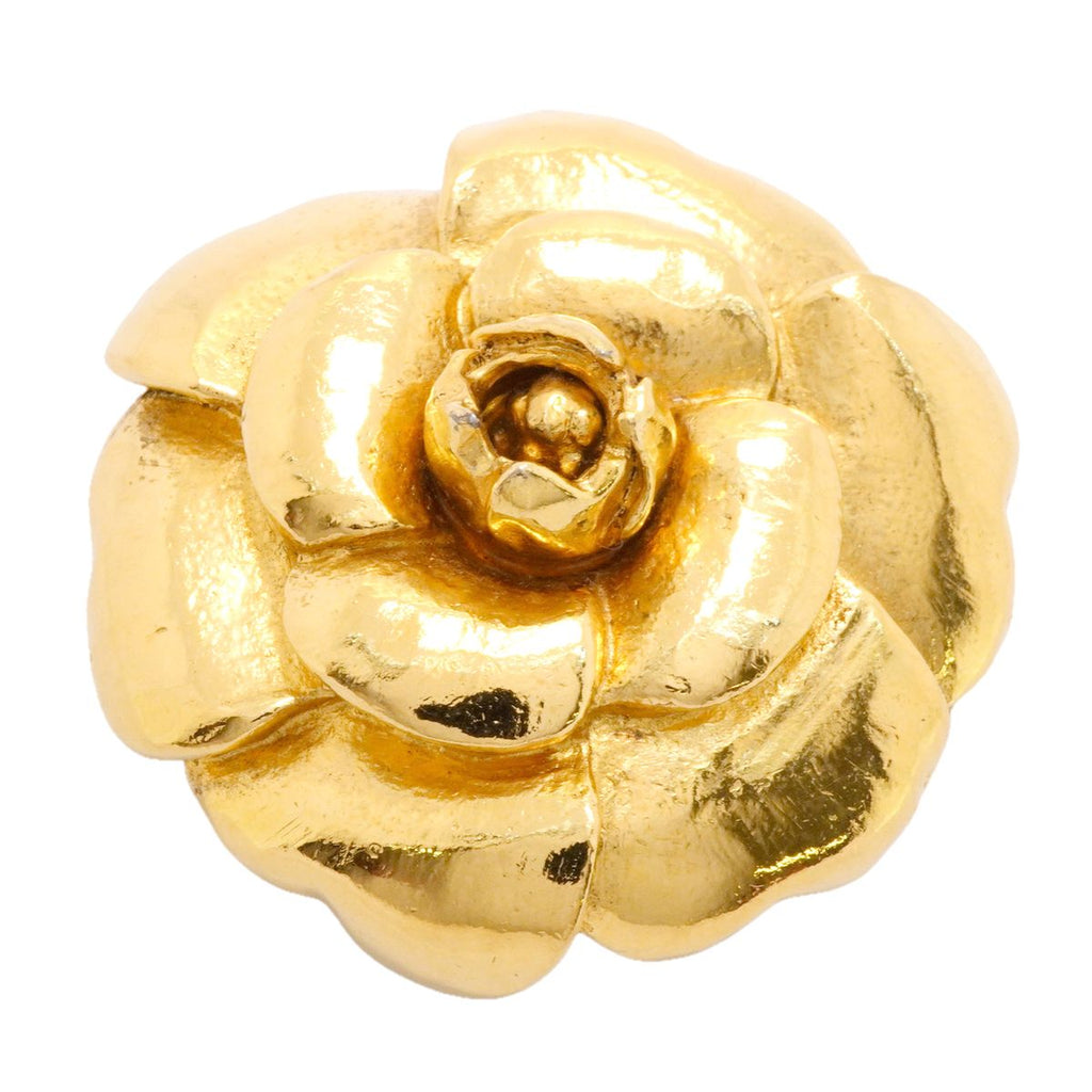 Chanel Brooch Vintage Camellia Gold Plated