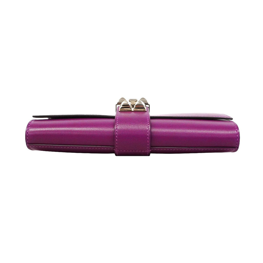 Hermes Clutch Pochette Medor Tadelakt Violet Silver — view 3