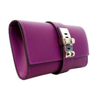 Hermes Clutch Pochette Medor Tadelakt Violet Silver — view 2
