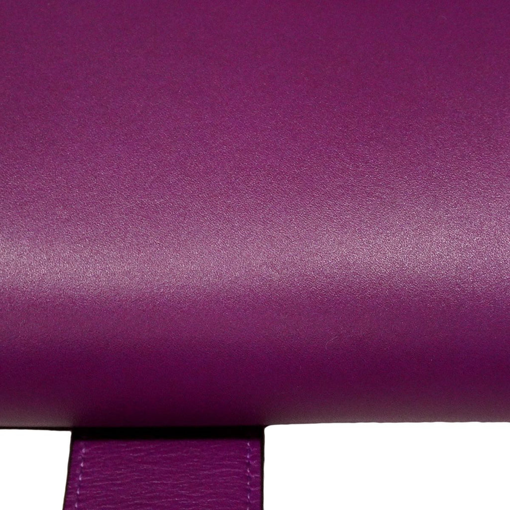 Hermes Clutch Pochette Medor Tadelakt Violet Silver — view 6