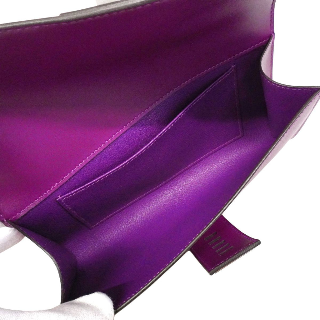 Hermes Clutch Pochette Medor Tadelakt Violet Silver — view 4