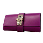 Hermes Clutch Pochette Medor Tadelakt Violet Silver