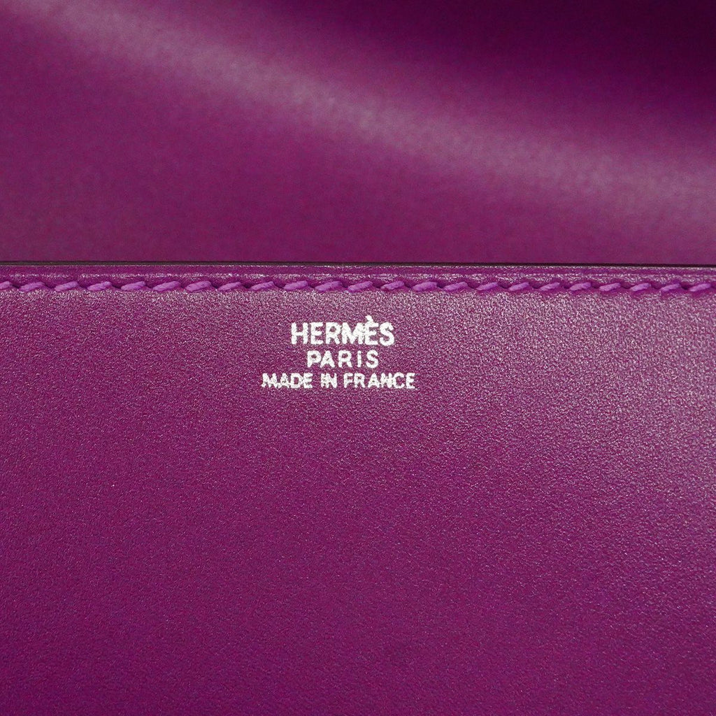 Hermes Clutch Pochette Medor Tadelakt Violet Silver — view 5