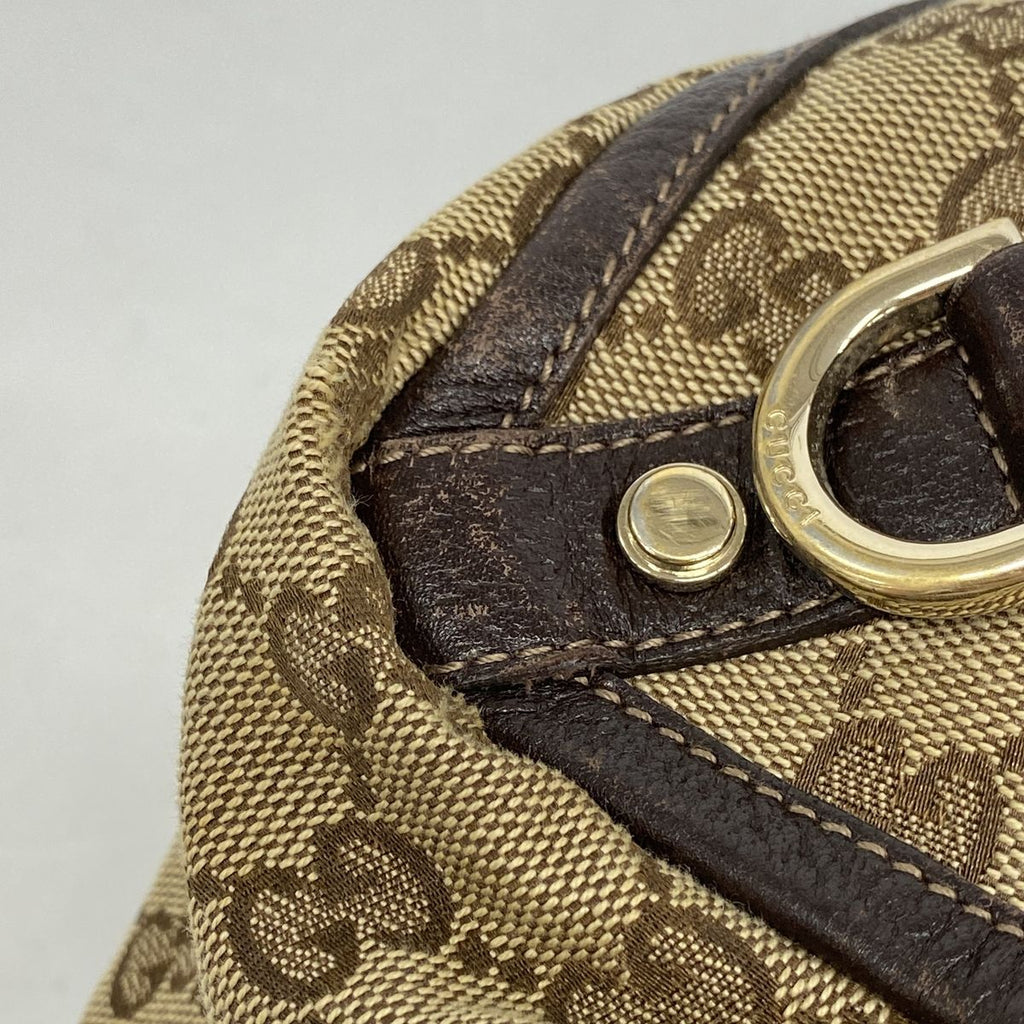 Gucci Tote Bag GG Canvas Beige Brown Champagne Gold — view 7