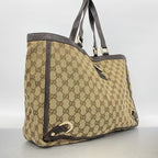 Gucci Tote Bag GG Canvas Beige Brown Champagne Gold — view 2