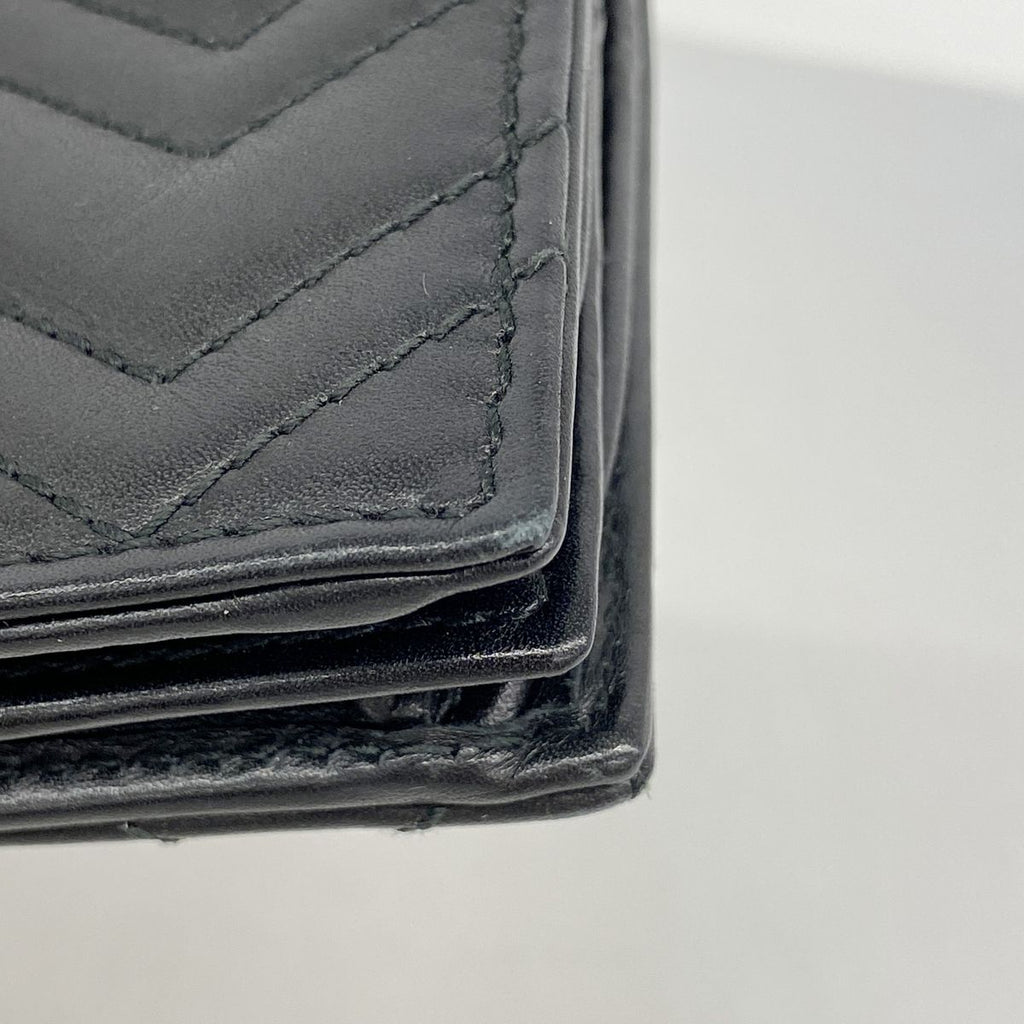 Gucci Wallet GG Marmont Leather Black Gold — view 6