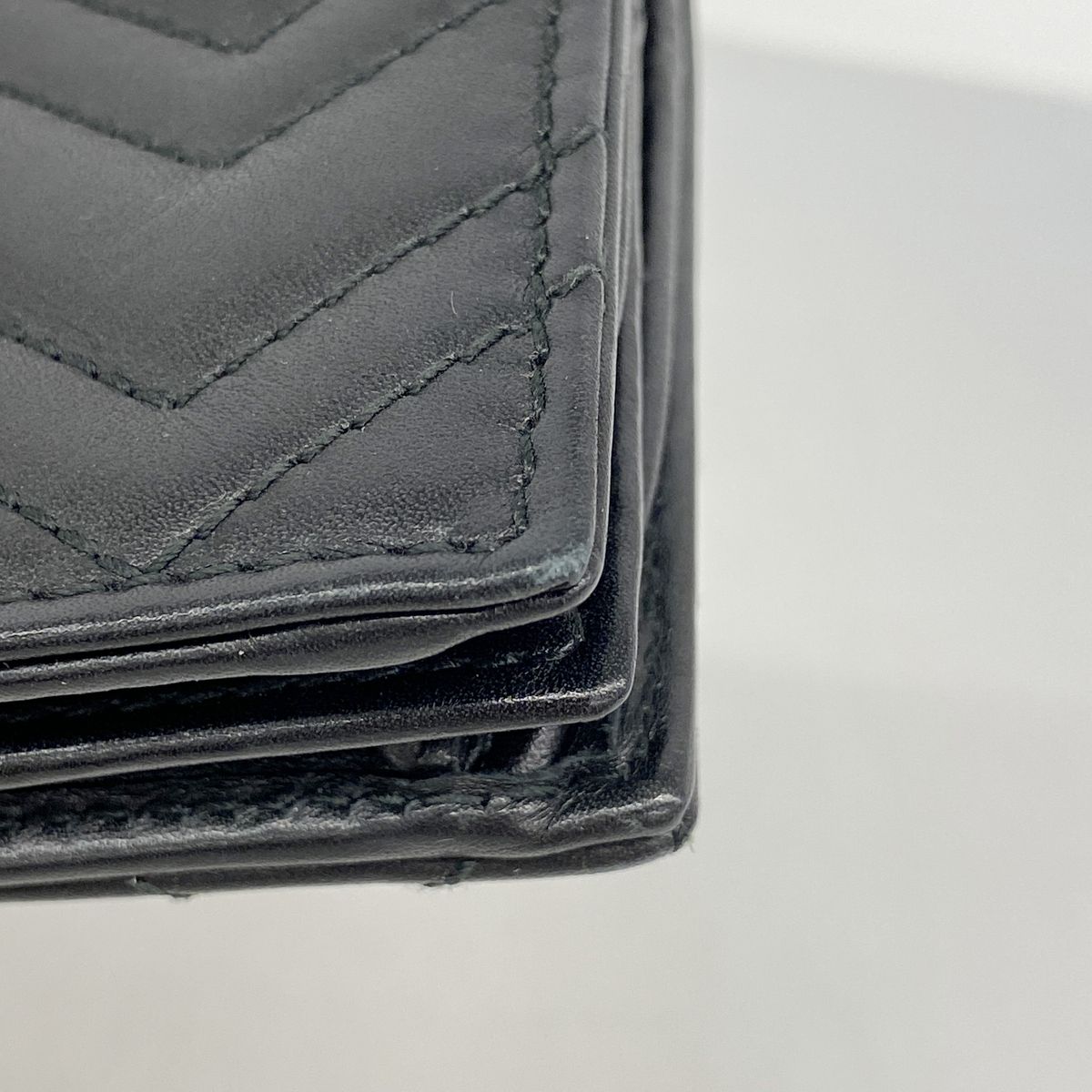 Gucci Wallet GG Marmont Leather Black Gold — view 6