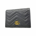 Gucci Wallet GG Marmont Leather Black Gold