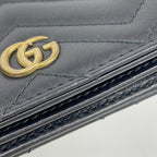 Gucci Wallet GG Marmont Leather Black Gold — view 7