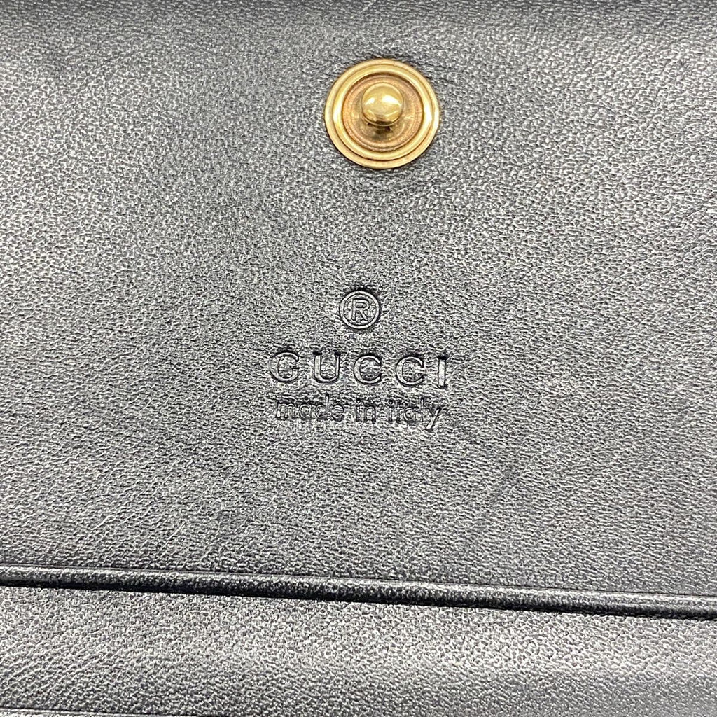 Gucci Wallet GG Marmont Leather Black Gold — view 4
