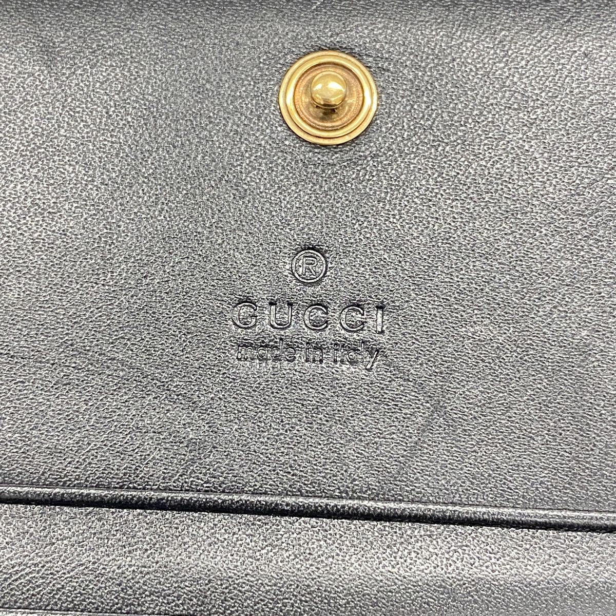 Gucci Wallet GG Marmont Leather Black Gold — view 4