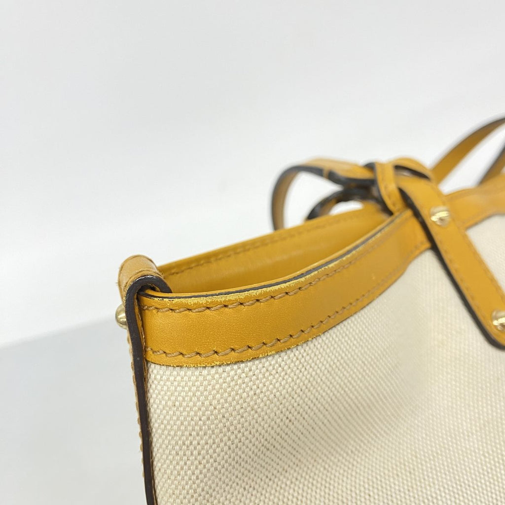 Gucci Tote Bag Canvas Beige Yellow Champagne Gold — view 8