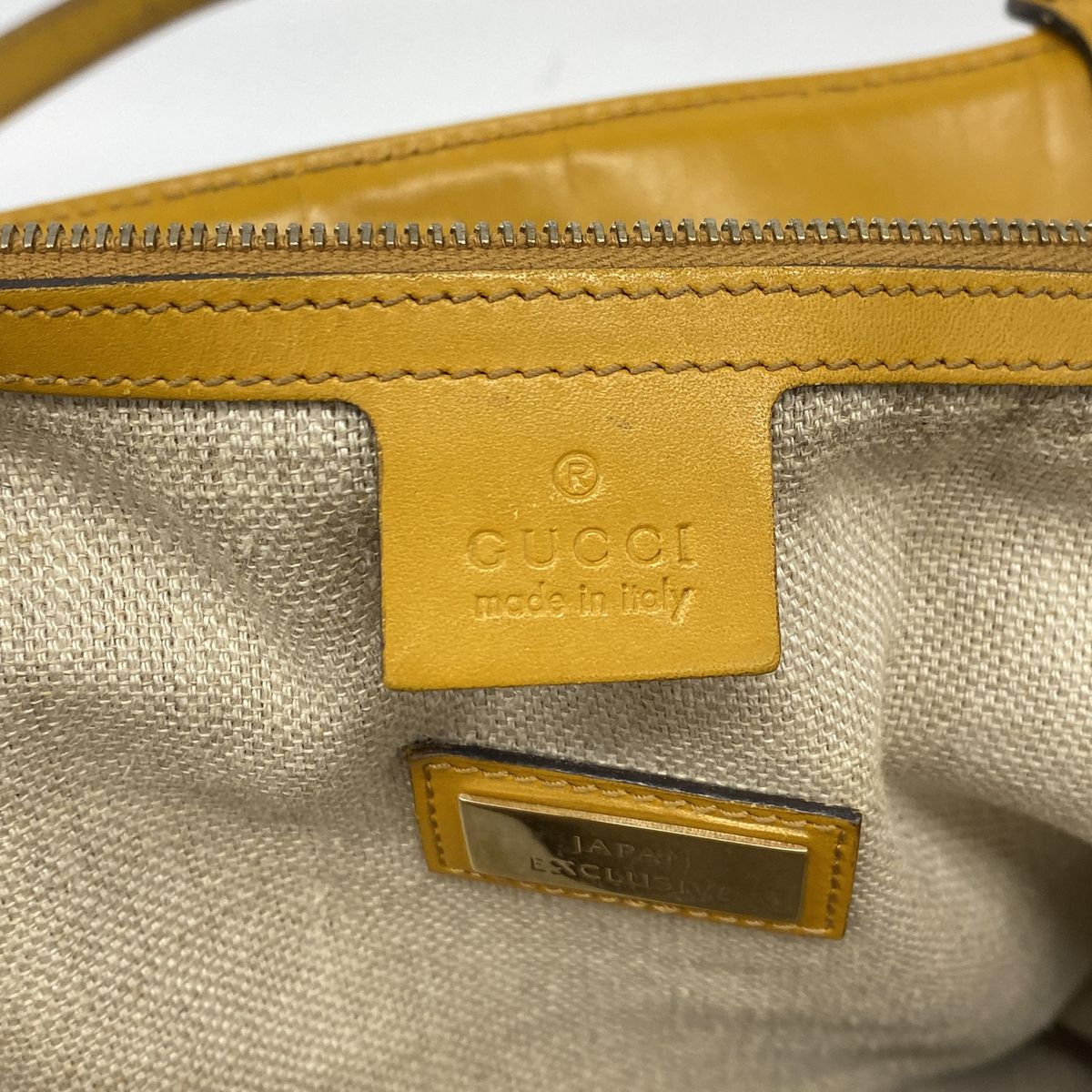 Gucci Tote Bag Canvas Beige Yellow Champagne Gold — view 5