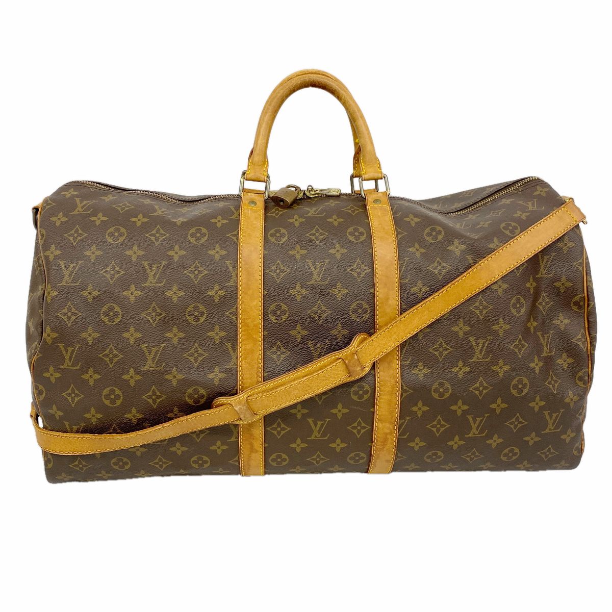 Louis Vuitton Boston Bag Monogram Keepall Bandouliere 55 Brown