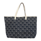 Gucci Tote Bag Canvas Navy Gold
