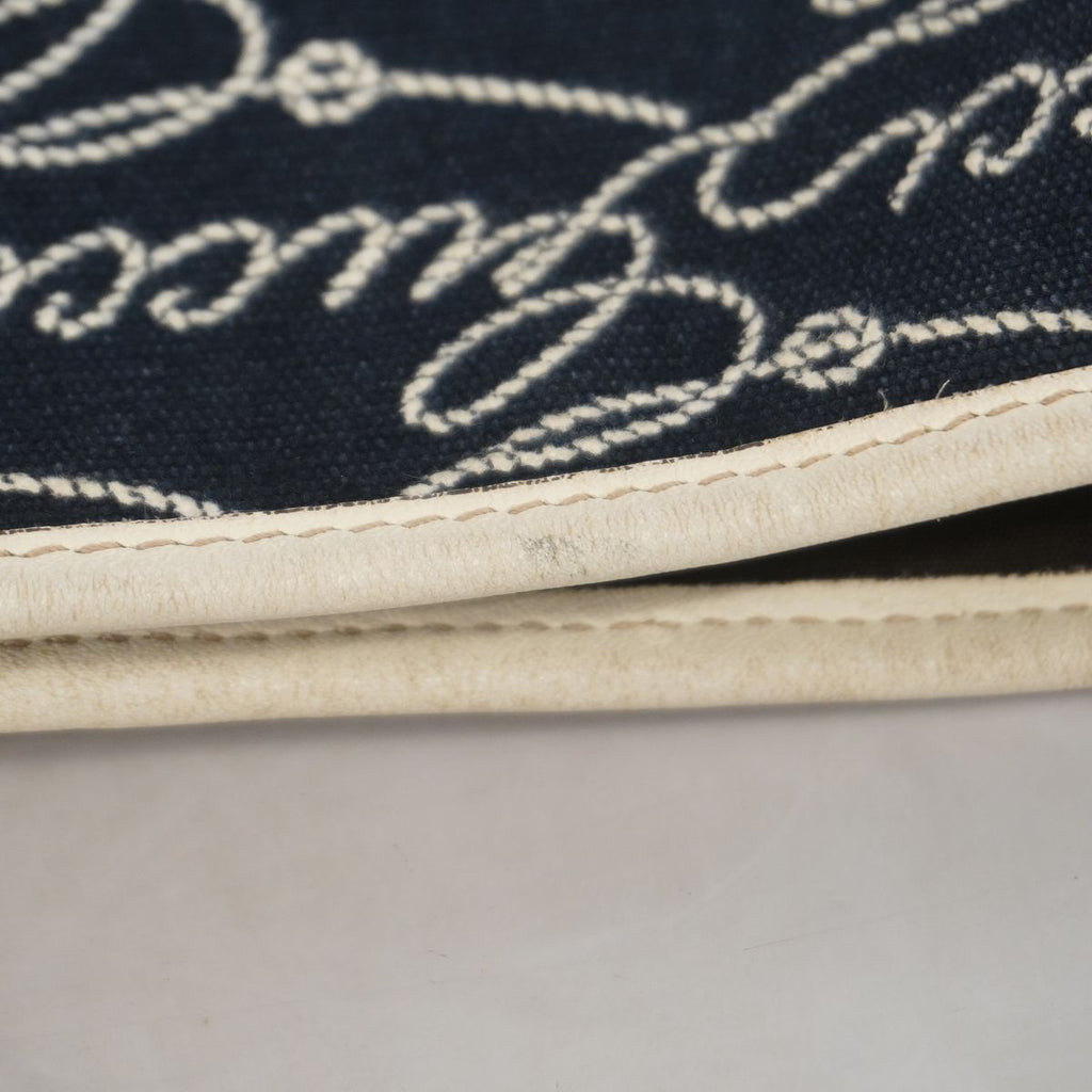 Gucci Tote Bag Canvas Navy Gold — view 8