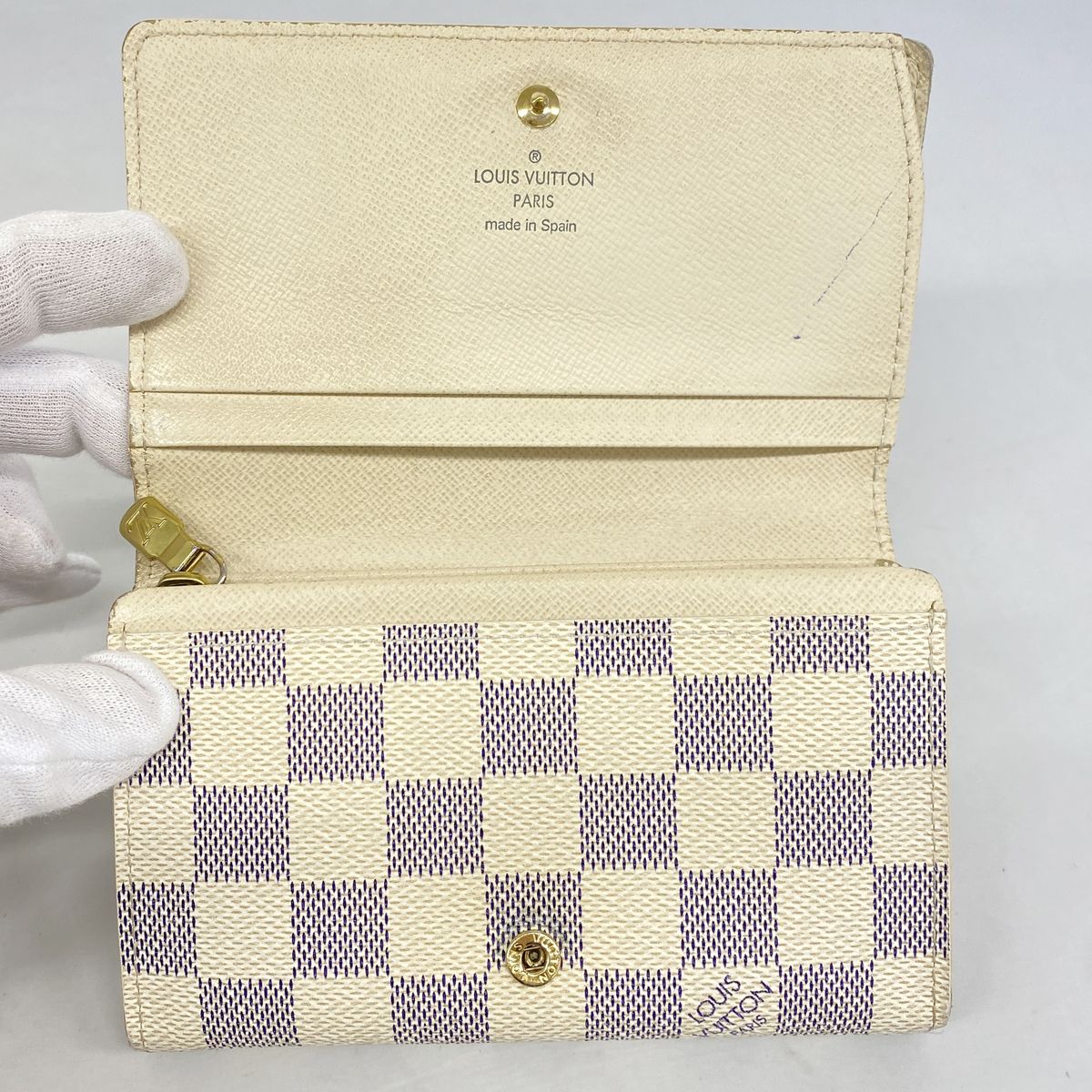 Louis Vuitton Wallet Damier Azur Portefeuille Tresor White — view 3