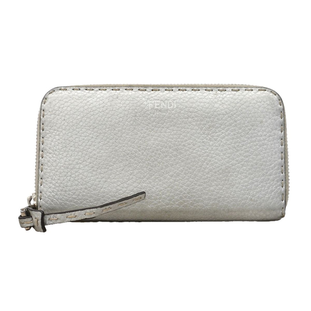 Fendi Wallet Selleria Leather Silver