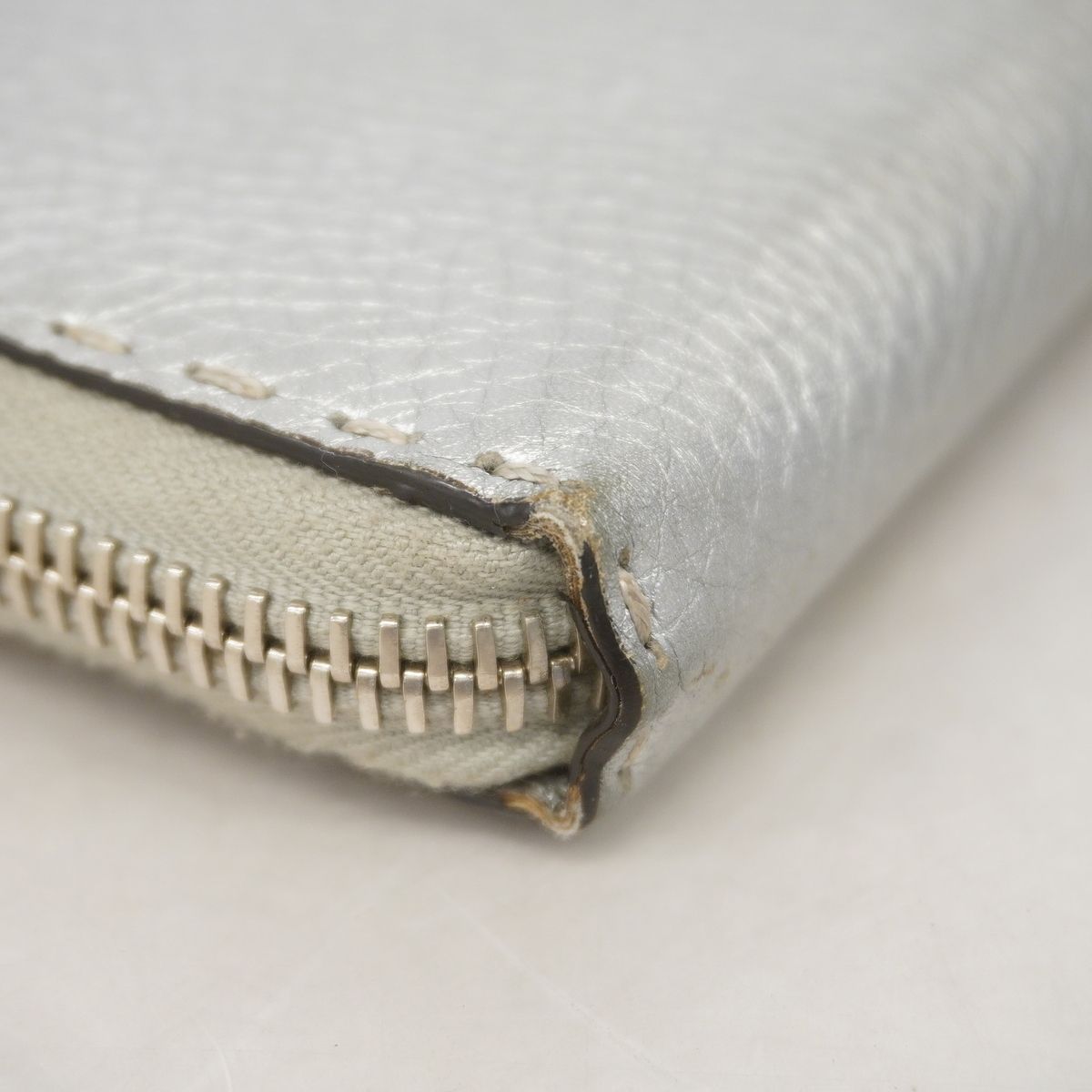 Fendi Wallet Selleria Leather Silver — view 5