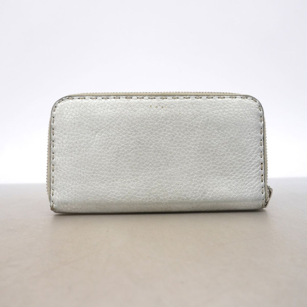 Fendi Wallet Selleria Leather Silver — view 8