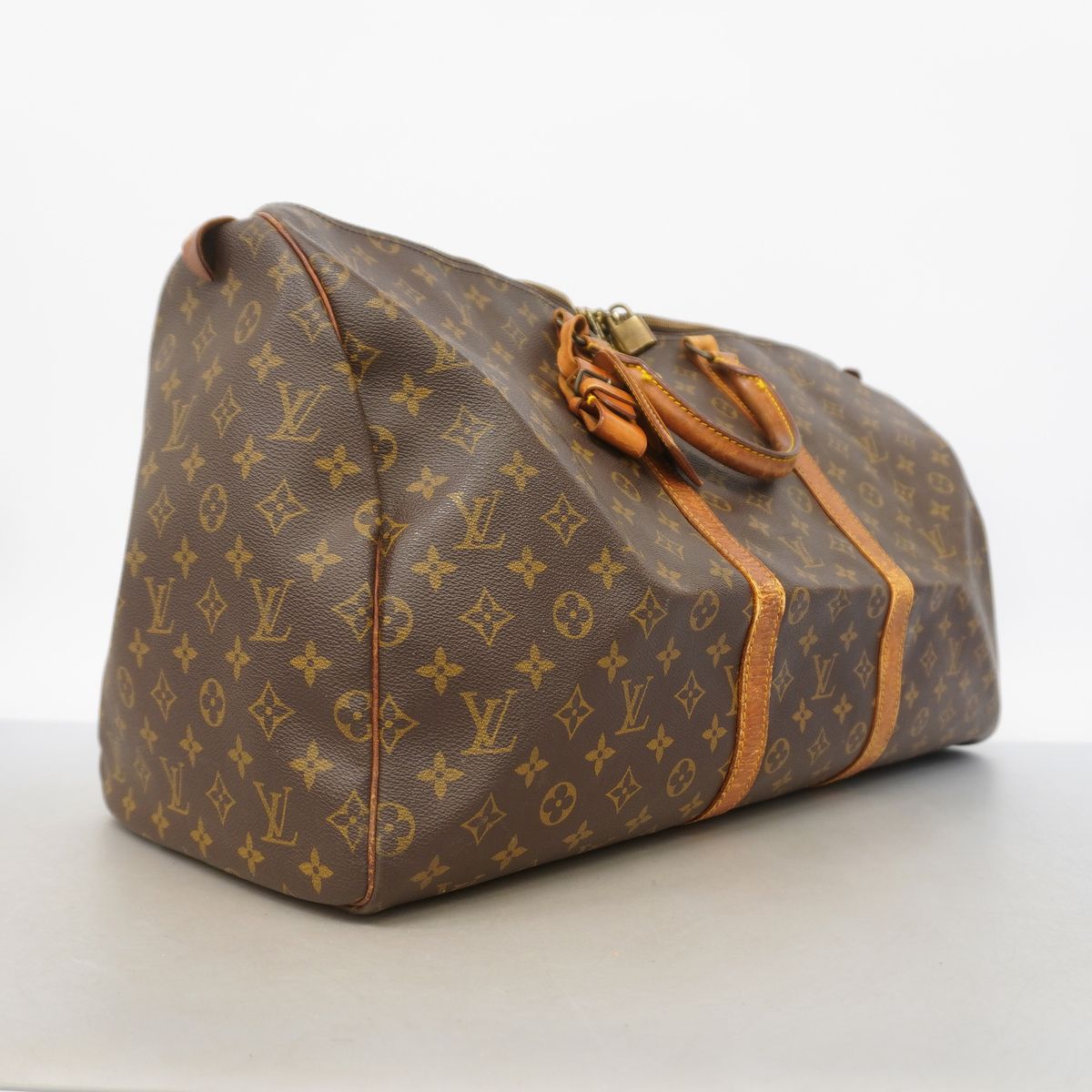 Louis Vuitton Boston Bag Monogram Keepall 55 Brown — view 2
