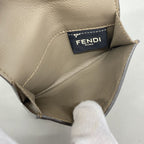 Fendi Business Card Case Peekaboo Leather Brown Silver — view 3