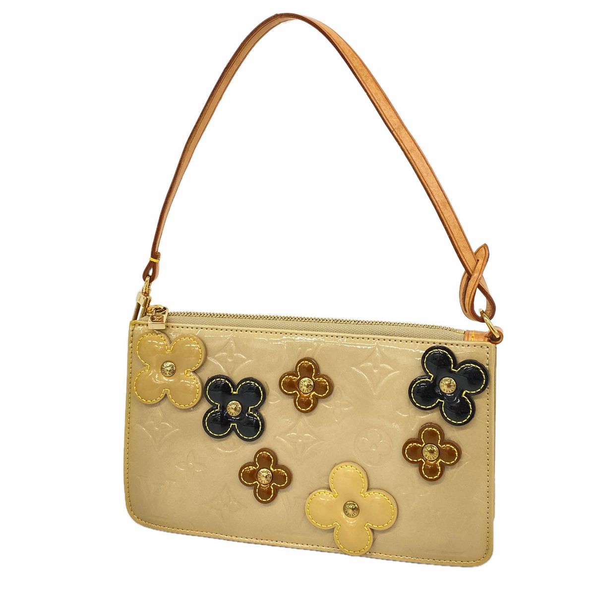 Louis Vuitton Pouch Vernis Flower Lexington Beige