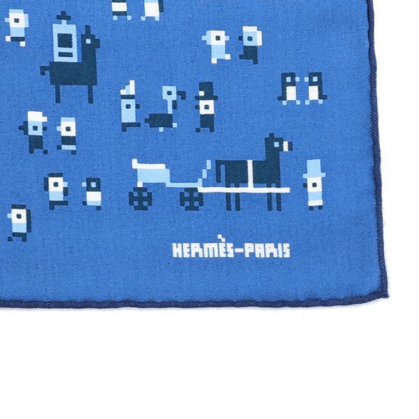 Hermes Carre Scarf Blue — view 7