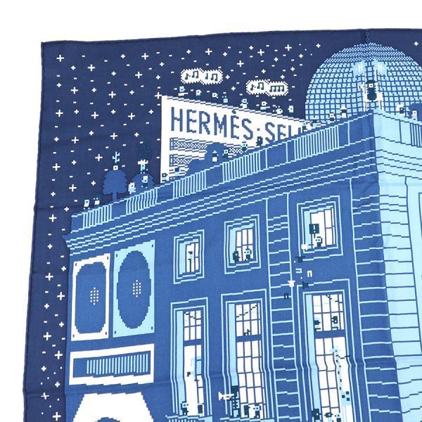 Hermes Carre Scarf Blue — view 6