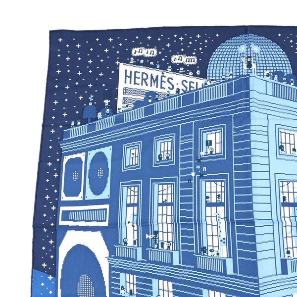 Hermes Carre Scarf Blue — view 2