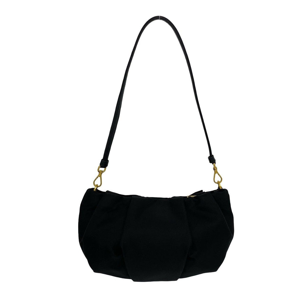 Prada Logo Ribbon Motif Nylon Leather Shoulder Bag Mini Black — view 3